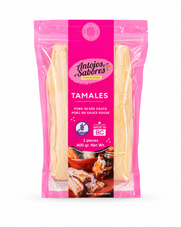 Antojos y Sabores, Tamal Pork Red Sauce, 2 units