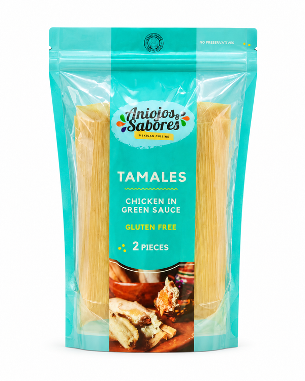 Antojos y Sabores, Tamales de Pollo en Salsa Verde, 2 unidades!