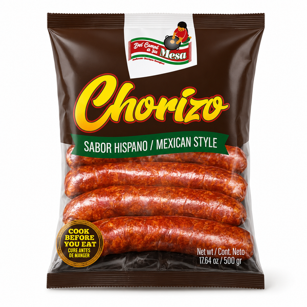 Del Comal a su Mesa, Chorizo with skin, 500g