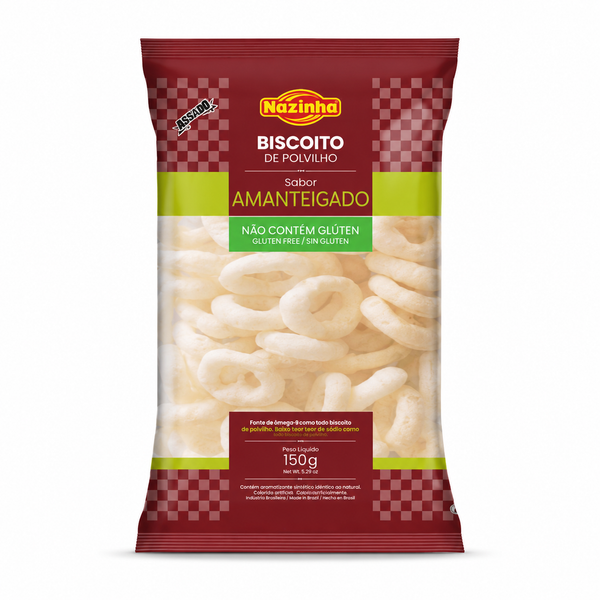 Nazinha, Biscoito Polvilho, Amanteigado, 150g