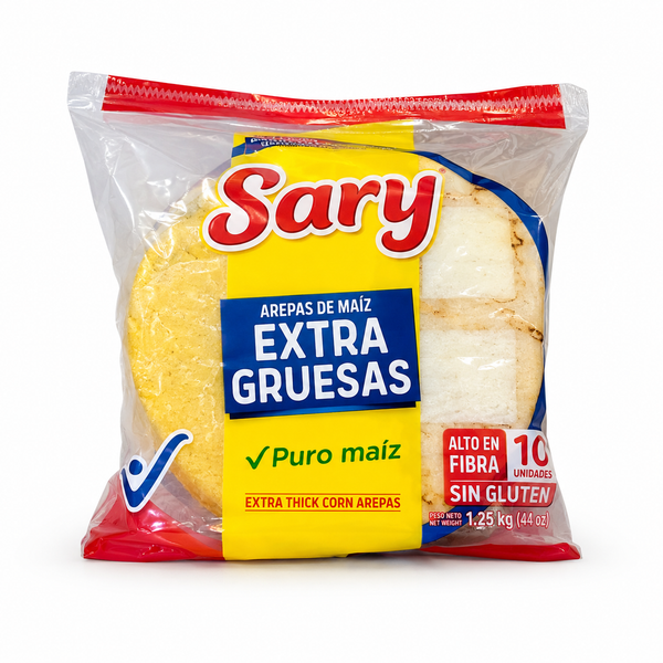 Sary, Arepa de Maiz Extra Gruesas Amarilla, 1.2kg