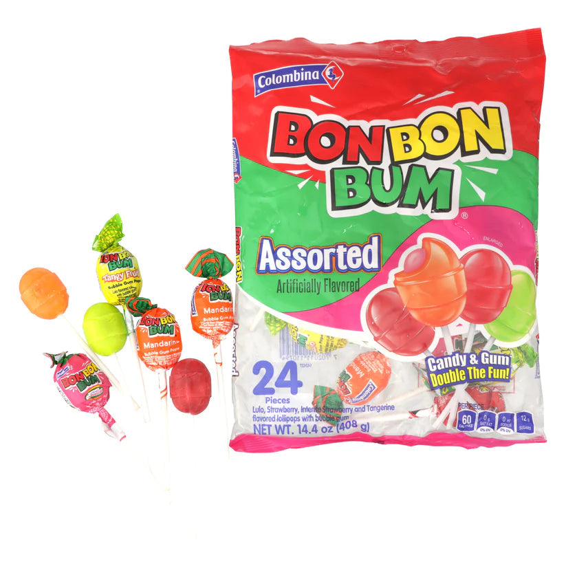 Colombina Bon Bon Bum Assorted, 24 Unts